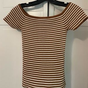 Madewell off the shoulder striped knit top size s